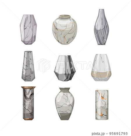 marble vase set cartoon vector illustration marble vase set cartoon vector illustration 95691793