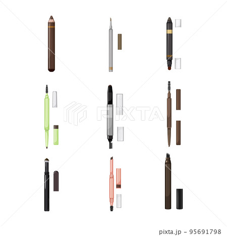 eyebrow pencil set cartoon vector illustration eyebrow pencil set cartoon vector illustration 95691798