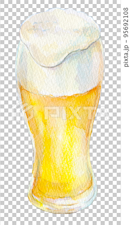 水彩イラスト　生ビール 95692108