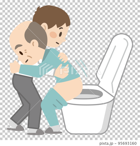 Young carer who helps toilet 95693160