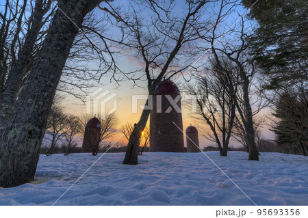 北海道・根室 朝日に映し出される冬の明治公園 / Nemuro, Japan 95693356