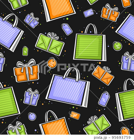 Vector Shopping seamless pattern 95693759