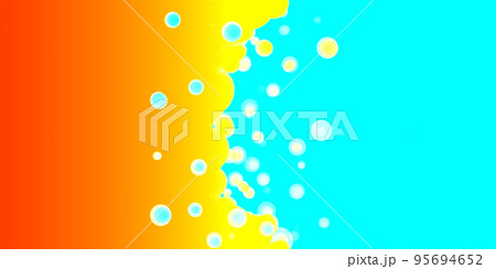 赤と水色のペイントスプラッタグラデーション背景 95694652