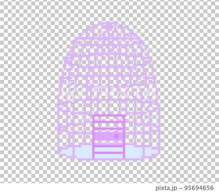 鳥かご_ドット絵(紫) 鳥かご_ドット絵(紫) 95694656