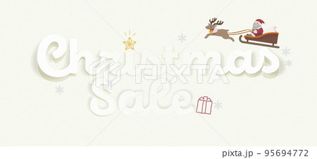 ペーパークラフト風のタイトル文字 Christmas Sale 95694772