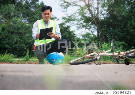 Accident on road. Concept for insurance claim. Accident on road. Concept for insurance claim. 95694825