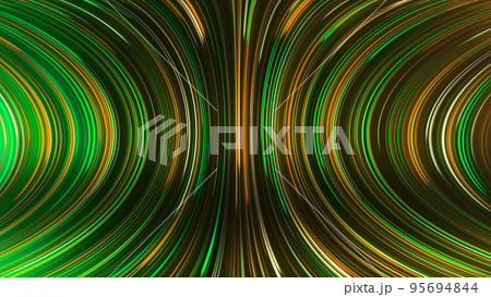 3D rendering of an abstract panoramic neon background with glowing rays 95694844