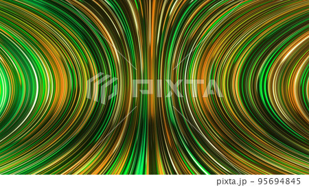 3D rendering of an abstract panoramic neon background with glowing rays 95694845