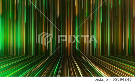 3D rendering of an abstract panoramic neon background with glowing rays 95694849