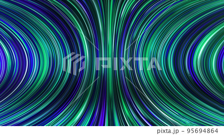 3D rendering of an abstract panoramic neon background with glowing rays 3D rendering of an abstract panoramic neon background with glowing rays 95694864