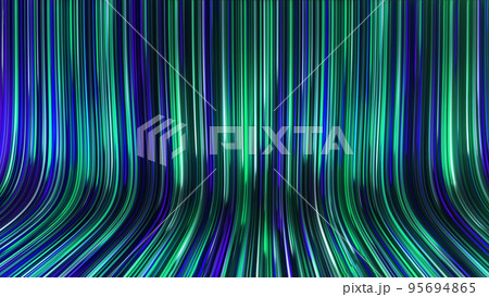 3D rendering of an abstract panoramic neon background with glowing rays 3D rendering of an abstract panoramic neon background with glowing rays 95694865