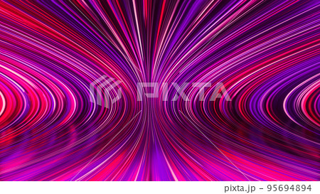 3D rendering of an abstract panoramic neon background with glowing rays 3D rendering of an abstract panoramic neon background with glowing rays 95694894