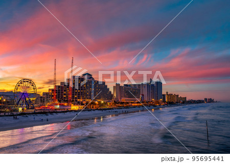 Colorful sunset above Daytona Beach, Florida Colorful sunset above Daytona Beach, Florida 95695441