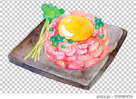 水彩插圖 yukhoe yukhoe 風格的食物 95696954