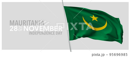 Mauritania happy independence day greeting card, banner with template text vector illustration 95696985