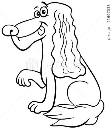 cartoon cocker spaniel dog character coloring page 95697058