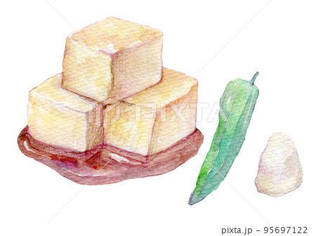 水彩イラスト　揚げ出し豆腐 95697122