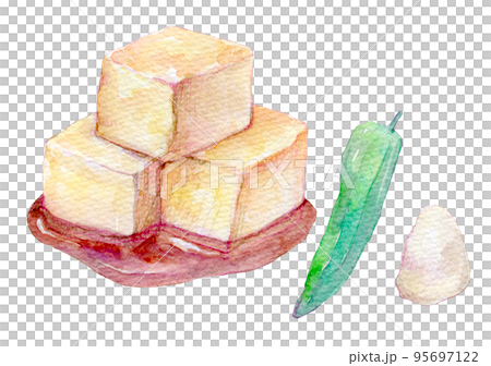 水彩イラスト　揚げ出し豆腐 95697122