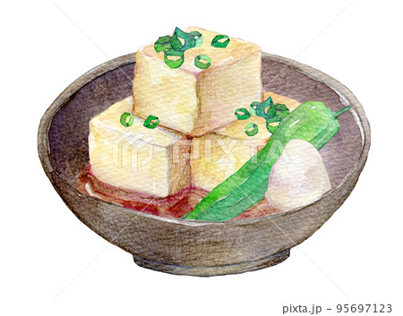 水彩イラスト　揚げ出し豆腐 95697123