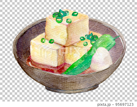 水彩イラスト　揚げ出し豆腐 95697123