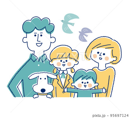 幸せな家族のイラストのイラスト素材 [95697124] - PIXTA