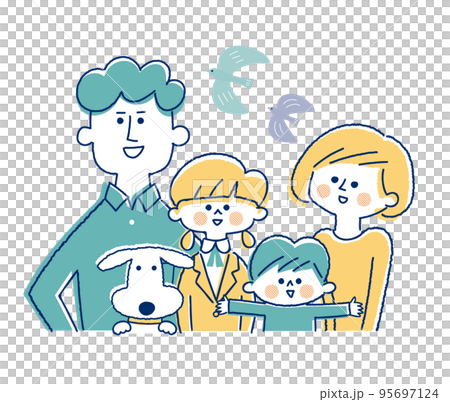 幸せな家族のイラストのイラスト素材 [95697124] - PIXTA