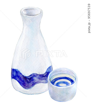 水彩イラスト　徳利　日本酒　吟醸 95697539