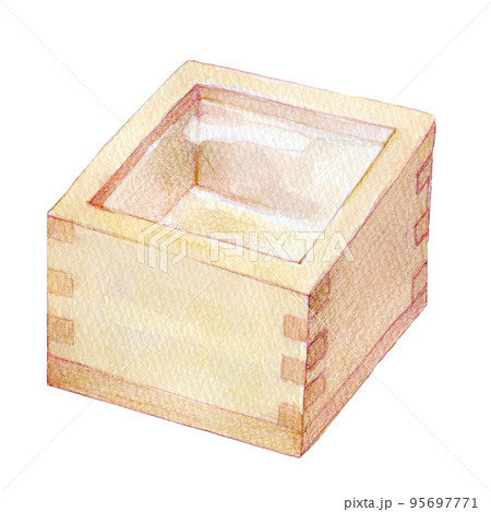 水彩イラスト 升酒 水彩イラスト 升酒 95697771