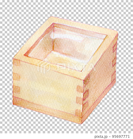 水彩イラスト 升酒 水彩イラスト 升酒 95697771