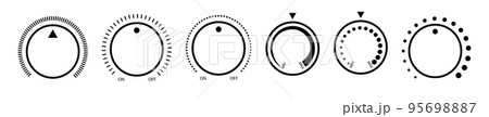 Adjustment dial. Rotary dials with round scale volume level knob and round controller 95698887
