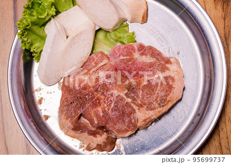 Korean traditional style fresh pork beef belly BBQ 95699737