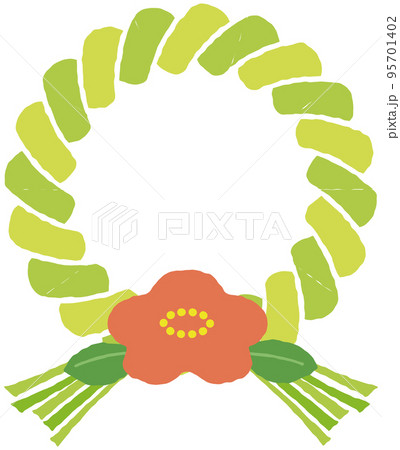 シンプルで可愛いしめ縄　グリーン 95701402