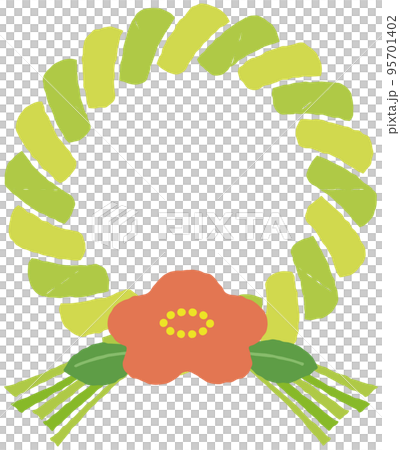 シンプルで可愛いしめ縄　グリーン 95701402