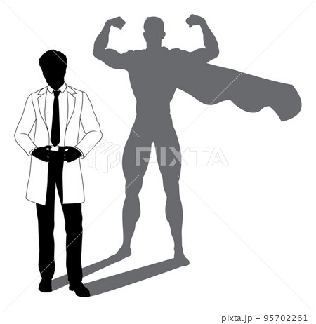Superhero Scientist Super Hero Shadow Silhouette Superhero Scientist Super Hero Shadow Silhouette 95702261