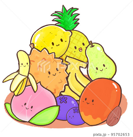 R:もっとメルヘンなフルーツ☆山盛り②のイラスト素材 [95702653] - PIXTA