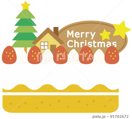 シンプルでかわいいイチゴのクリスマスケーキ シンプルでかわいいイチゴのクリスマスケーキ 95702672