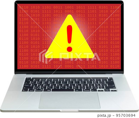 ノートパソコンの警告画面 95703694
