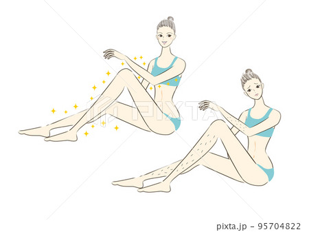 女性　全身　脱毛イラスト 95704822
