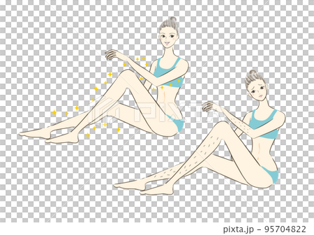 女性　全身　脱毛イラスト 95704822