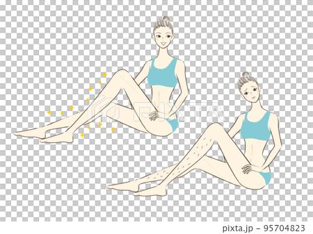 女性　足　脱毛イラスト 95704823