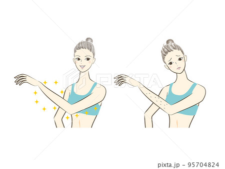 女性　腕　脱毛イラスト 95704824