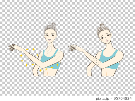女性　腕　脱毛イラスト 95704824