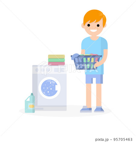 Vector Man in the blue dress isolated on white 95705463
