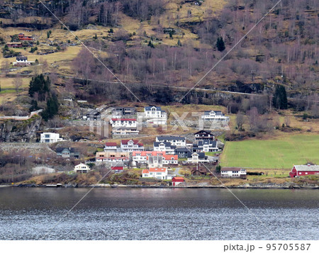 A beautiful villiage in Naeroyfjord, Norway 95705587