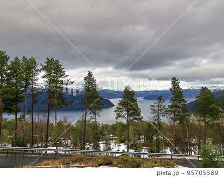 A beautiful view from the famous fjords of Norway A beautiful view from the famous fjords of Norway 95705589