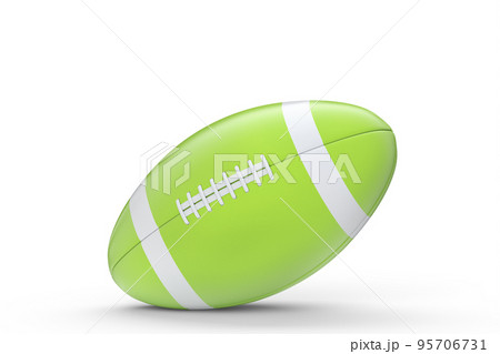 Green american football ball isolated on white background 95706731