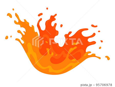 Squirt splashe. Colourful flowing spattering. Splattered pure juice or liquid. Drops with abstract forms of wave. Cartoon illustration with color water splash Squirt splashe. Colourful flowing spattering. Splattered pure juice or liquid. Drops with abstract forms of wave. Cartoon illustration with color water splash 95706978