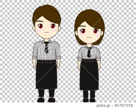 Cafe clerk CC style - Stock Illustration [95707358] - PIXTA