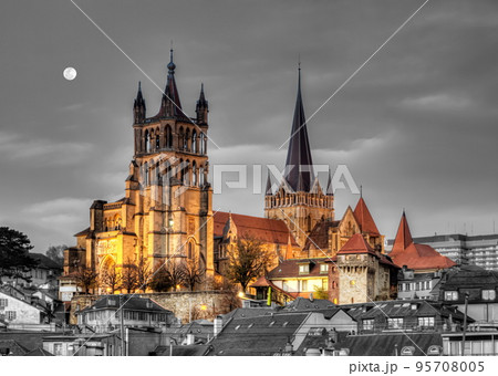 Cathedral Notre Dame of Lausanne, Switzerland, HDR Cathedral Notre Dame of Lausanne, Switzerland, HDR 95708005