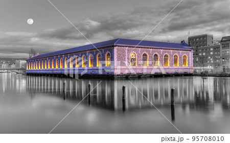 BFM and Rhone river, Geneva, Switzerland, HDR BFM and Rhone river, Geneva, Switzerland, HDR 95708010